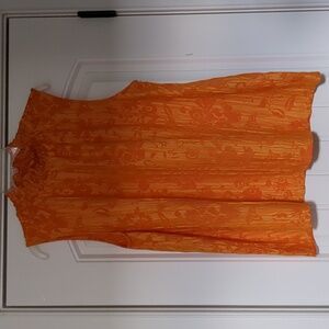Orange sleeveless Cato pleated top size L